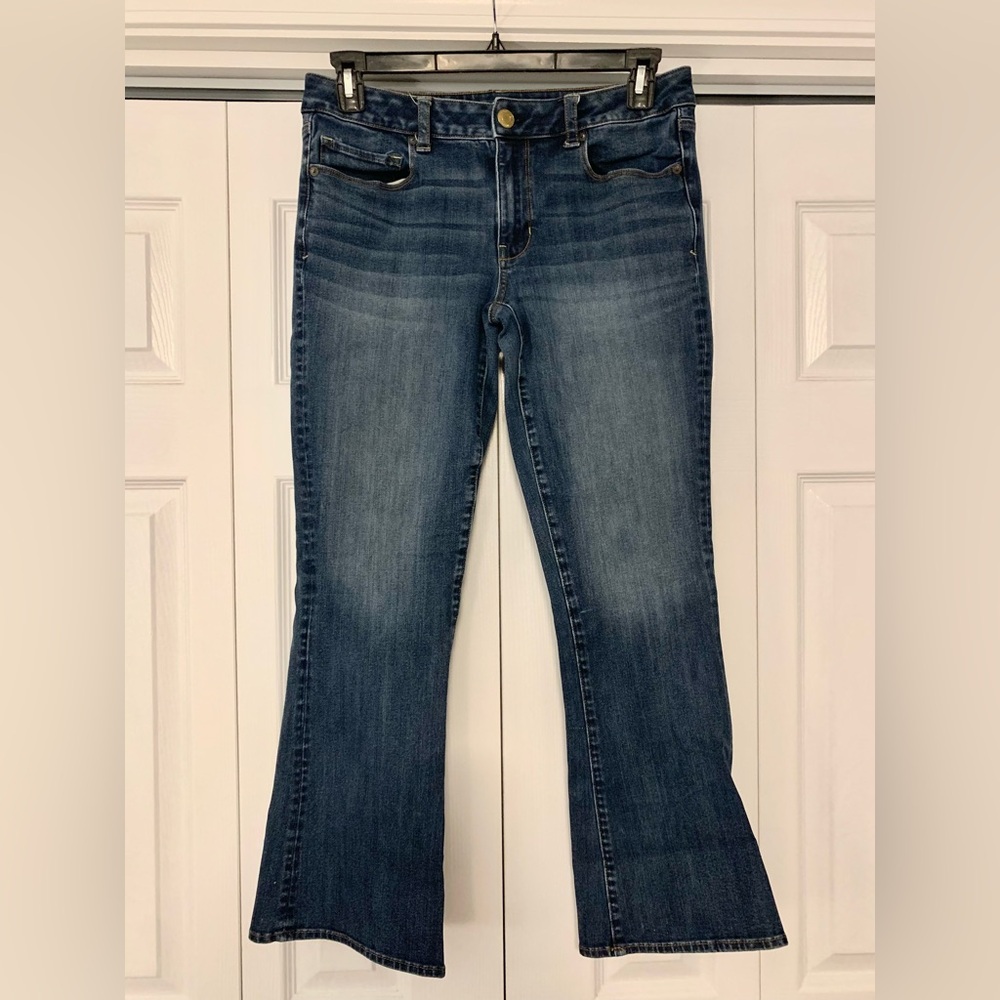 American Eagle Blue Flare Wide Leg Jeans